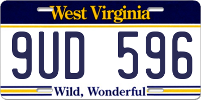WV license plate 9UD596