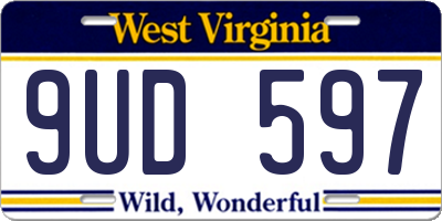 WV license plate 9UD597