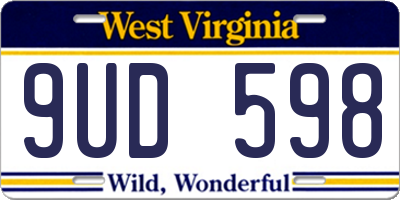 WV license plate 9UD598