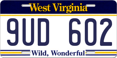 WV license plate 9UD602