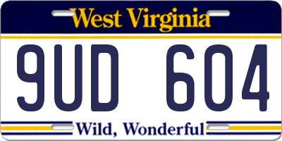 WV license plate 9UD604