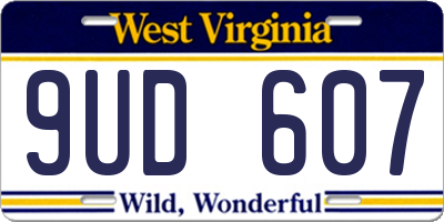 WV license plate 9UD607