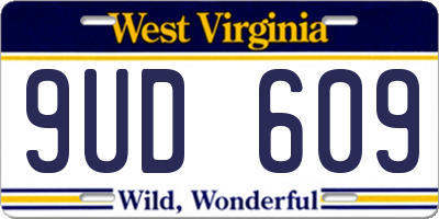 WV license plate 9UD609