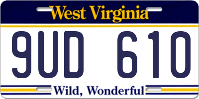 WV license plate 9UD610