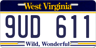 WV license plate 9UD611