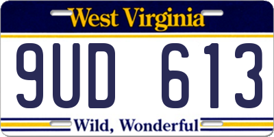 WV license plate 9UD613