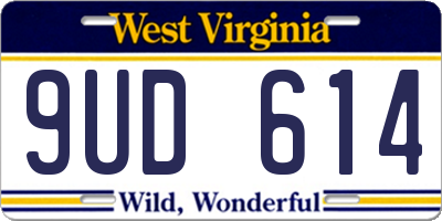 WV license plate 9UD614