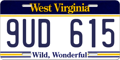 WV license plate 9UD615
