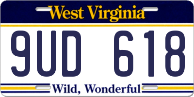 WV license plate 9UD618
