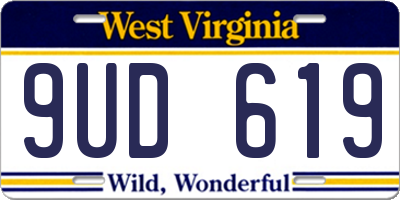 WV license plate 9UD619
