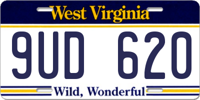 WV license plate 9UD620