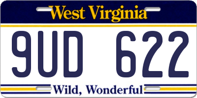 WV license plate 9UD622