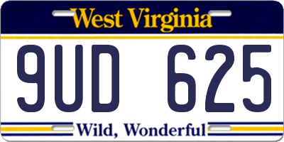 WV license plate 9UD625