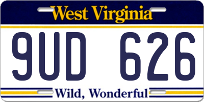 WV license plate 9UD626