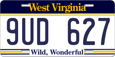 WV license plate 9UD627