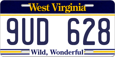 WV license plate 9UD628