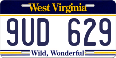 WV license plate 9UD629