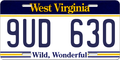 WV license plate 9UD630