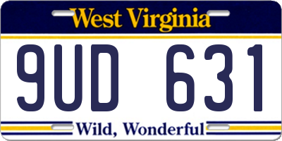 WV license plate 9UD631