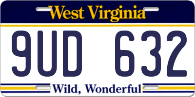WV license plate 9UD632