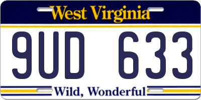 WV license plate 9UD633
