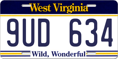 WV license plate 9UD634