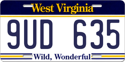 WV license plate 9UD635