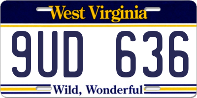 WV license plate 9UD636