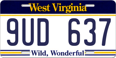 WV license plate 9UD637