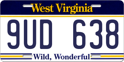 WV license plate 9UD638