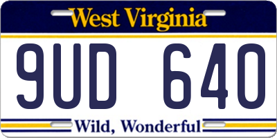 WV license plate 9UD640