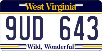 WV license plate 9UD643