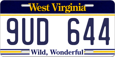 WV license plate 9UD644