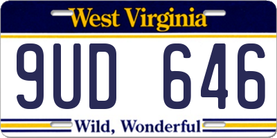 WV license plate 9UD646