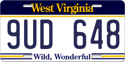 WV license plate 9UD648