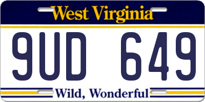 WV license plate 9UD649