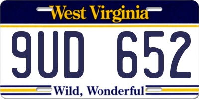 WV license plate 9UD652