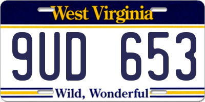 WV license plate 9UD653