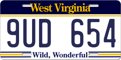 WV license plate 9UD654