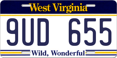 WV license plate 9UD655