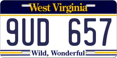 WV license plate 9UD657