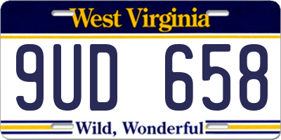 WV license plate 9UD658