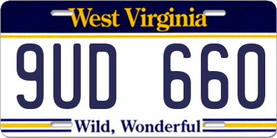 WV license plate 9UD660