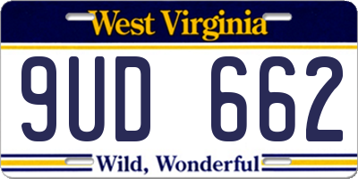 WV license plate 9UD662