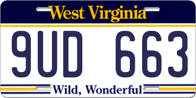 WV license plate 9UD663