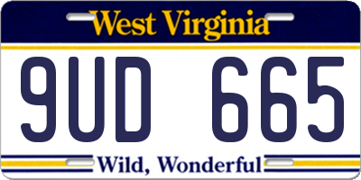 WV license plate 9UD665