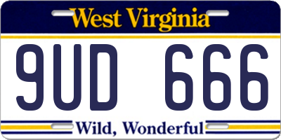 WV license plate 9UD666