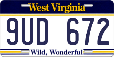 WV license plate 9UD672