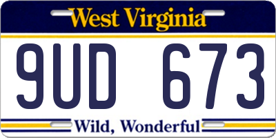 WV license plate 9UD673