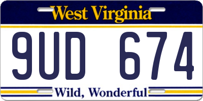WV license plate 9UD674